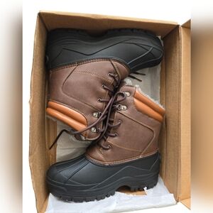 NIB Mishansha Men's Brown and Black Snow Boots Size 8